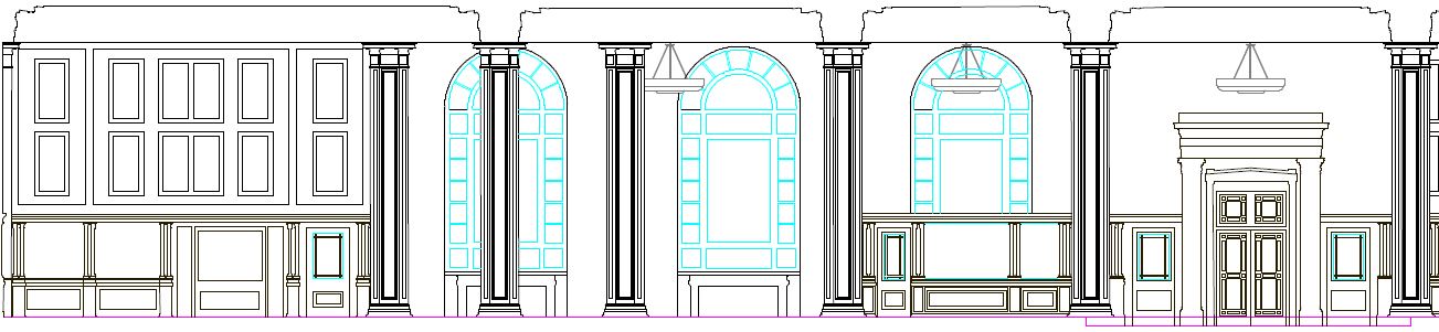 elevation drawing on Cunard Building, Liverpool