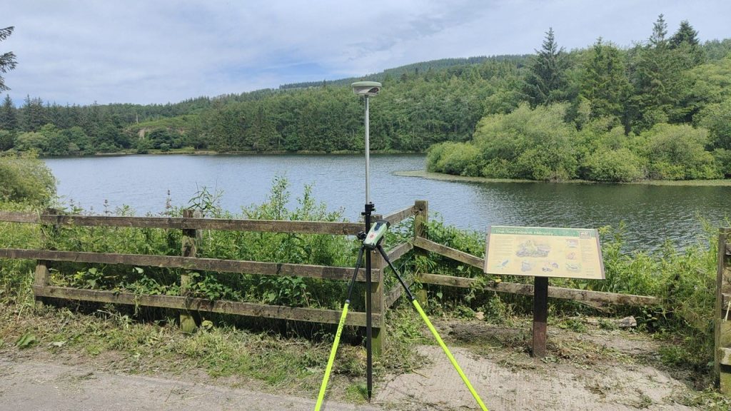 GPS being used next to a lake